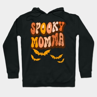 Distressed Groovy Spooky Momma Halloween Bats Retro Vintage Hoodie